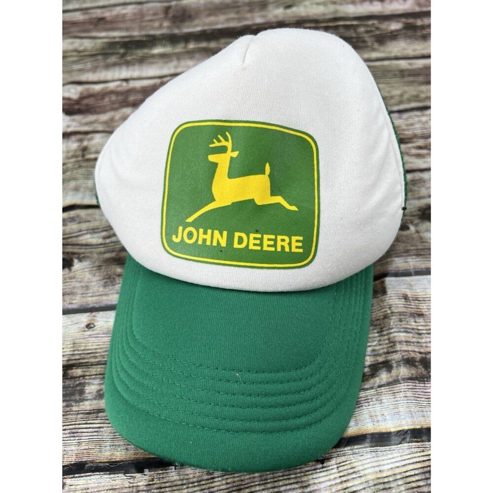 John Deere Head To Toe Tractor Hat Mesh Farmer Trucker Retro Size-A-Just